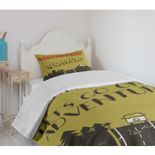 Lets Go on an Adventure Words Bedspread Set