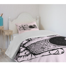 Sketch Style Camera Doodle Bedspread Set