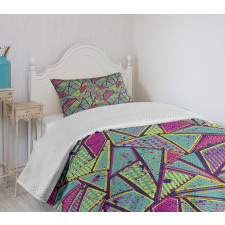 Dots Stripes Composition Bedspread Set