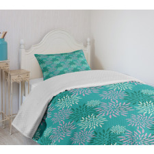 Abstract Flower Petals Retro Bedspread Set