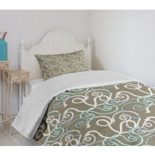 Hand-drawn Style Swirl Ropes Bedspread Set