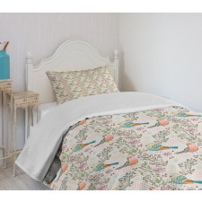 Birds and Flowering Branches Bedspread Set