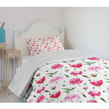 Watercolor Pastel Blooms Bedspread Set