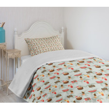 Vacation Ice Cream Starfish Bedspread Set