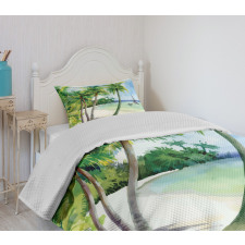 Tropical Landscape Beach Bedspread Set