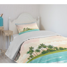 Jungle at Sunset Sky Clouds Bedspread Set