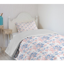 Foliage Leaves and Petals Bedspread Set