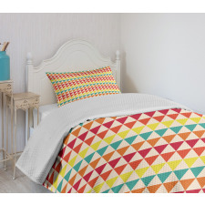 Pixelized Vivid Triangles Bedspread Set