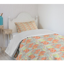 Romantic Poppies Pastel Tone Bedspread Set