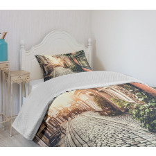 Old Town at Sunset Picture Bedspread Set