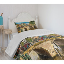 Old Bridge over a Canal Bedspread Set