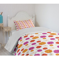 Vibrant Color Blossoms Bedspread Set