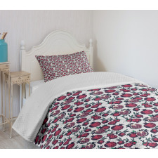 Cut and Whole Pomegranates Bedspread Set