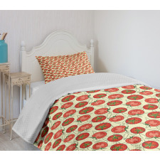 Tomatoes with Green Leaves Bedspread Set