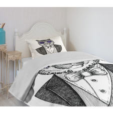 Hipster Animal in a Suit Bedspread Set