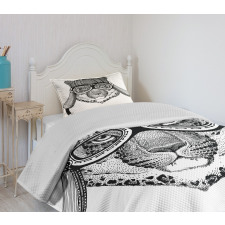 Hipster Cat Modern Design Bedspread Set