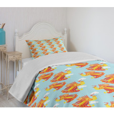 Fire Bird Feathers Bedspread Set