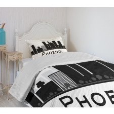 City Silhouette Skyscrapers Bedspread Set