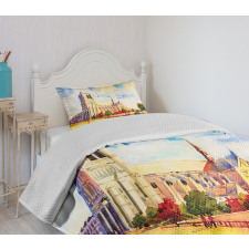 Watercolor Street View Bedspread Set