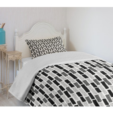 Brush Mark Effect Stripes Bedspread Set