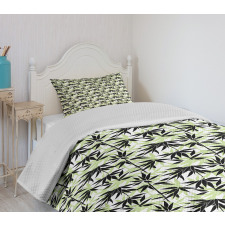 Eastern Bamboo Leaf Pattern Bedspread Set