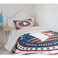 Swirled Stars and USA Bedspread Set