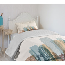 Buildings Bridge Urban Bedspread Set