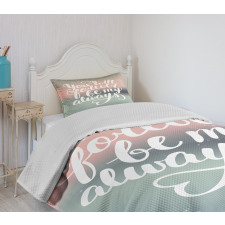 Pastel Tones Romantic Words Bedspread Set