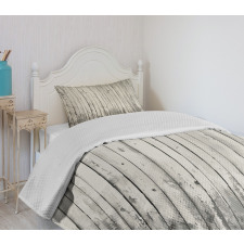 Grunge Art Vertical Planks Bedspread Set