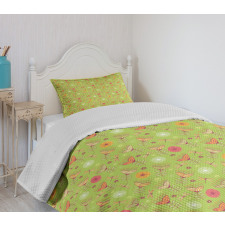 Dragonflies and Flowers Bedspread Set