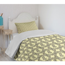 Circle Vivid Leafy Branches Bedspread Set