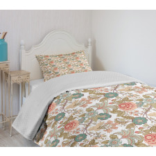 Pastel Vintage Flora Petals Bedspread Set