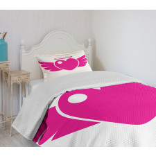 Heart with Wings Eros Romantic Bedspread Set