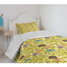 Colorful Flourish Pattern Bedspread Set