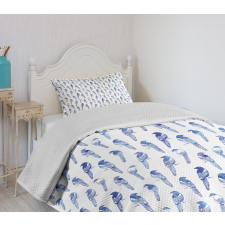 Long Tailed Sparrows Pattern Bedspread Set