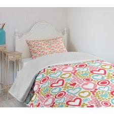 Vivid Dot and Hearts Bedspread Set