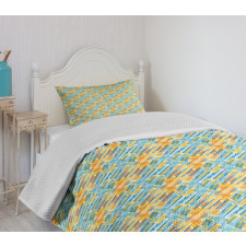 Brush Marks with Stripes Bedspread Set