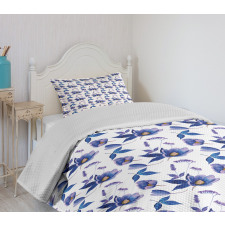 Watercolor Spring Plants Bedspread Set