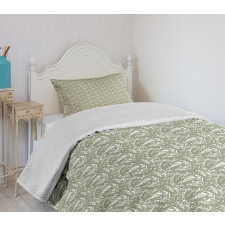 Abstract Banana Leaves Bedspread Set