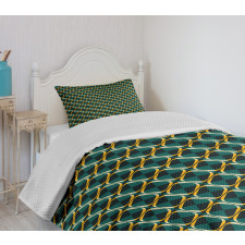 Checkered Pattern Rings Bedspread Set