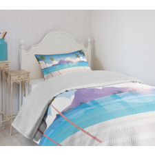 Summer Seaside with Palms Bedspread Set