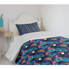 Tropical Island Nature Toucan Bedspread Set