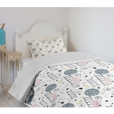 Love Theme Bear Stars Bedspread Set