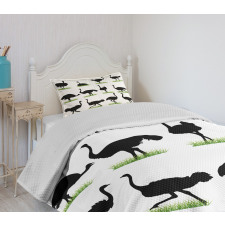 Animal Silhouette Grass Bedspread Set