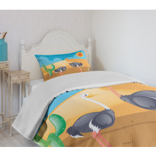 Wild Birds on Desert Cactus Bedspread Set