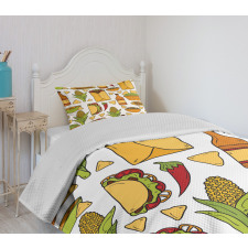 Latin Food Chili Taste Taco Bedspread Set