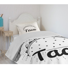 Mexican Taco Typography Art Bedspread Set