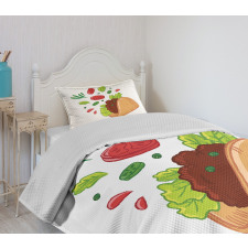 Mexican Tortilla with Veggies Bedspread Set