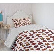 Bakery Sweets Patterns Bedspread Set