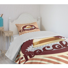 Chocolate Typography Bedspread Set